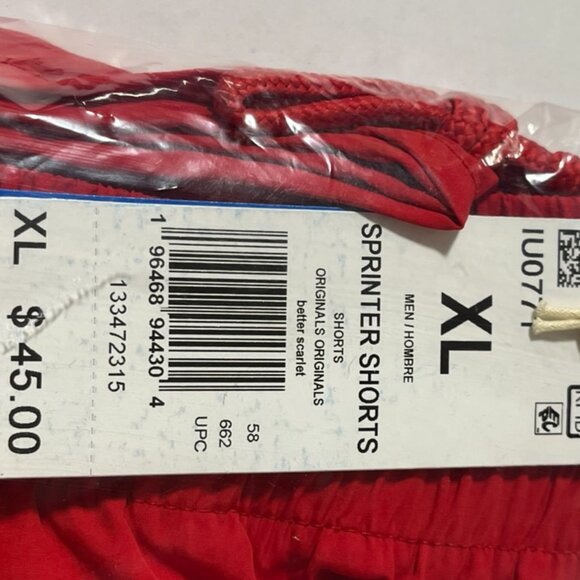 New with Tags Adidas Adicolor Classics Sprinter Shorts in Better Scarlet Size XL - Picture 3 of 3
